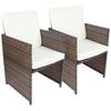 Gartensessel-Set Raloso 2er- Set ca. 53x84 cm Braun - Braun/Weiß, MODERN, Kunststoff/Textil (53/84/53cm) - Ambia Garden