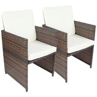 Gartensessel-Set Raloso 2er- Set ca. 53x84 cm Braun - Braun/Weiß, MODERN, Kunststoff/Textil (53/84/53cm) - Ambia Garden