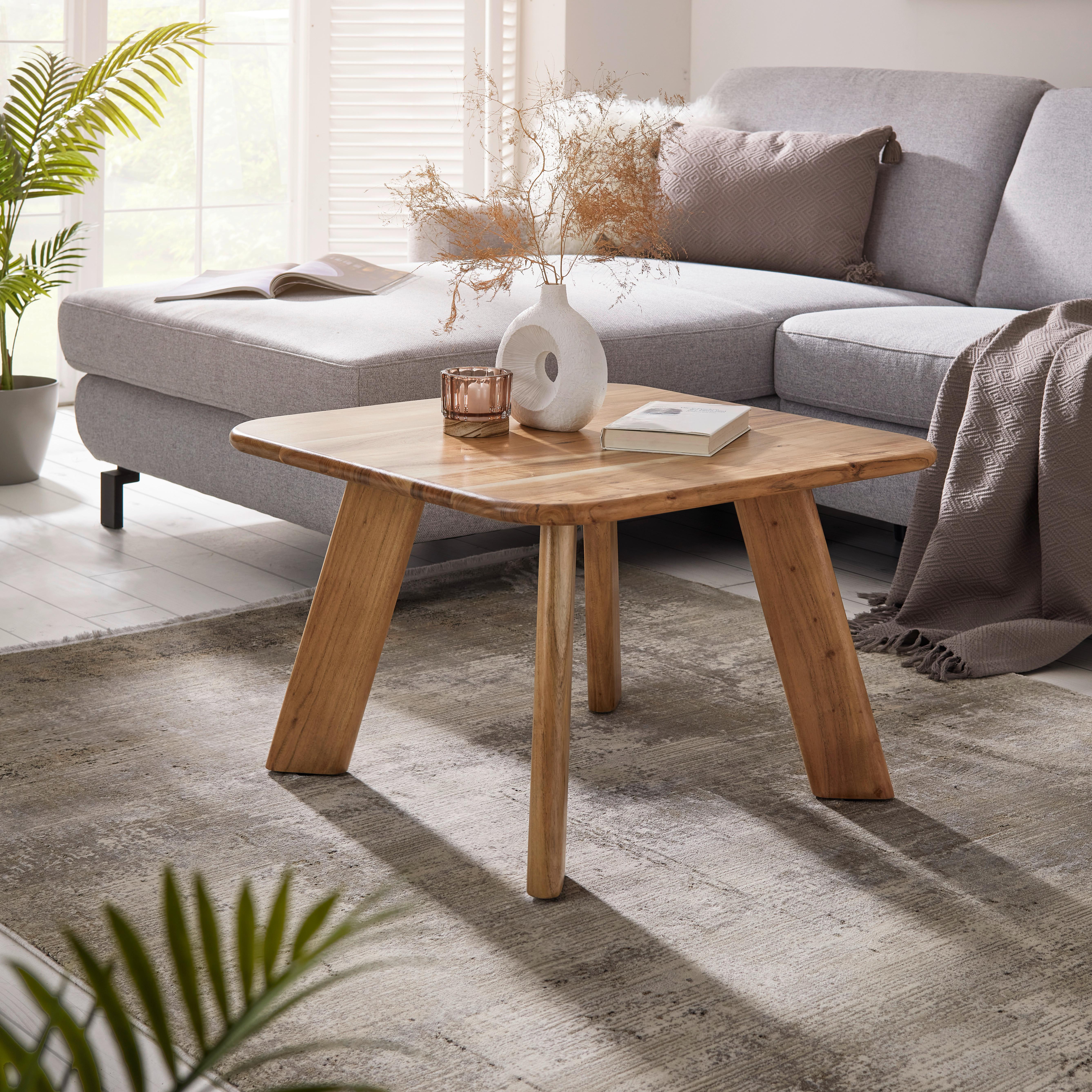 Couchtisch Liza aus Akazienholz, vollmassiv - Akaziefarben, MODERN, Holz (70/70/45cm) - Premium Living