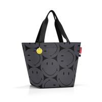 TORBA NA ZAKUPY SHOPPER M SMILEY GREY - antracytowy, Basics, tkanina (51/30,5/26cm) - Reisenthel