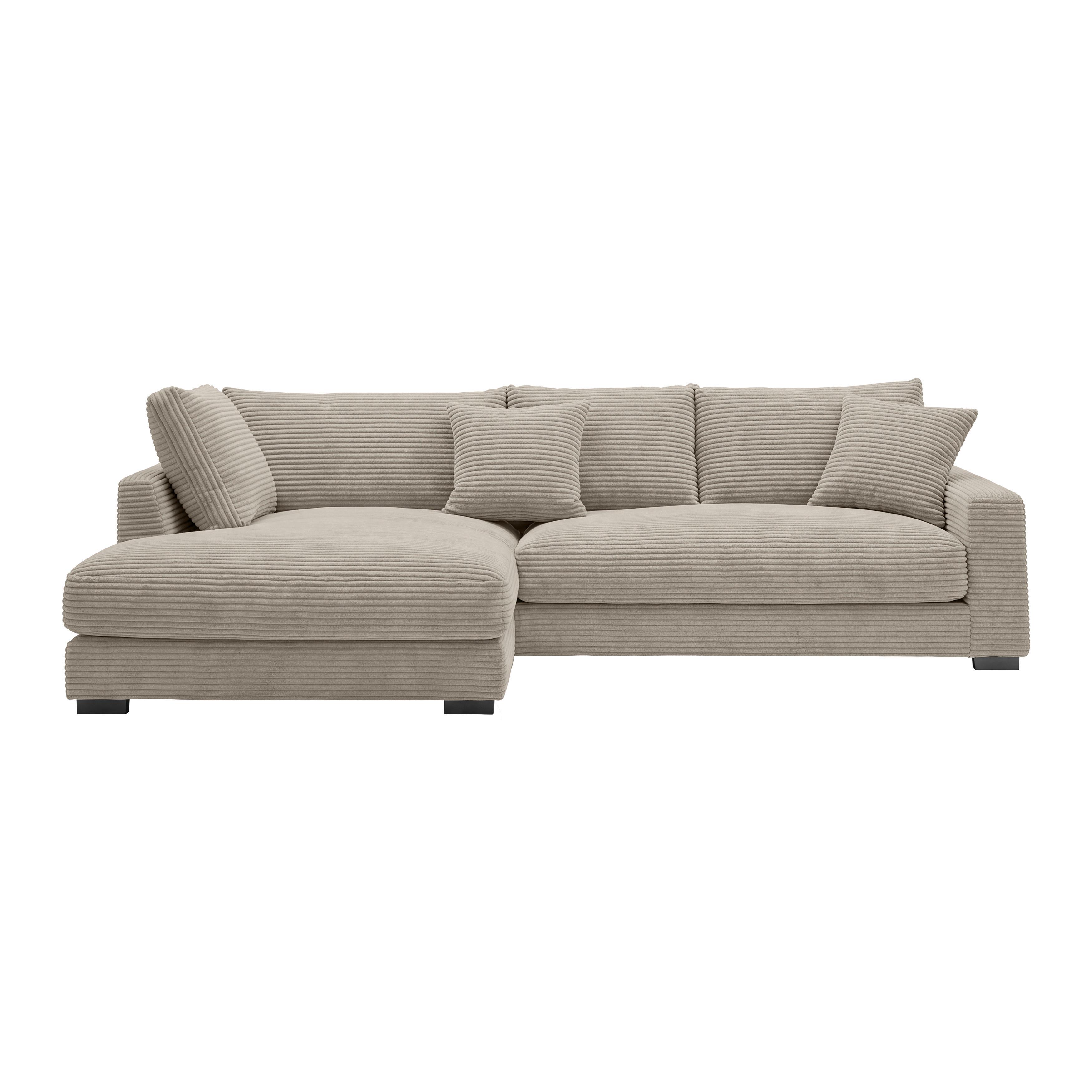 Ecksofa Pedro Taupe - Taupe/Schwarz, MODERN, Kunststoff/Textil (190/300cm) - Mömax