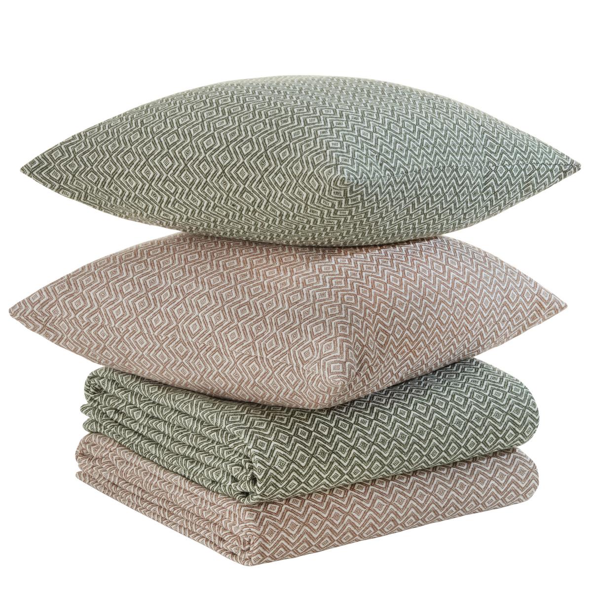 Okrasna Odeja Dobby Raute -Ext- - bela/umazano rjava, Natur, tekstil (140/210cm) - Premium Living