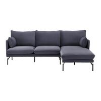 Sarokkanapé Rosa - szürke, Modern, textil/fém (226/84/163cm) - Bessagi Home