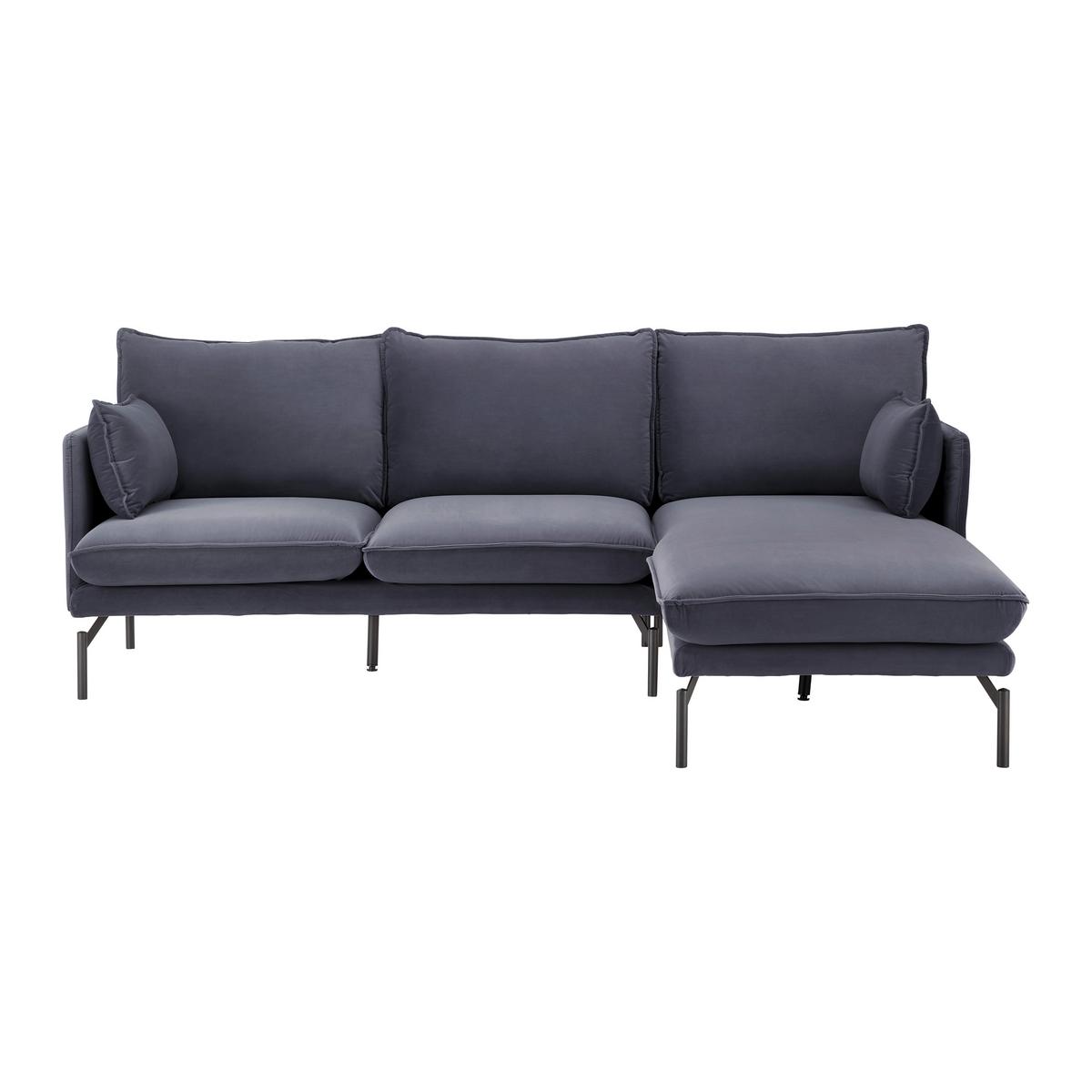 Sarokkanapé Rosa - szürke, Modern, textil/fém (226/84/163cm) - Bessagi Home