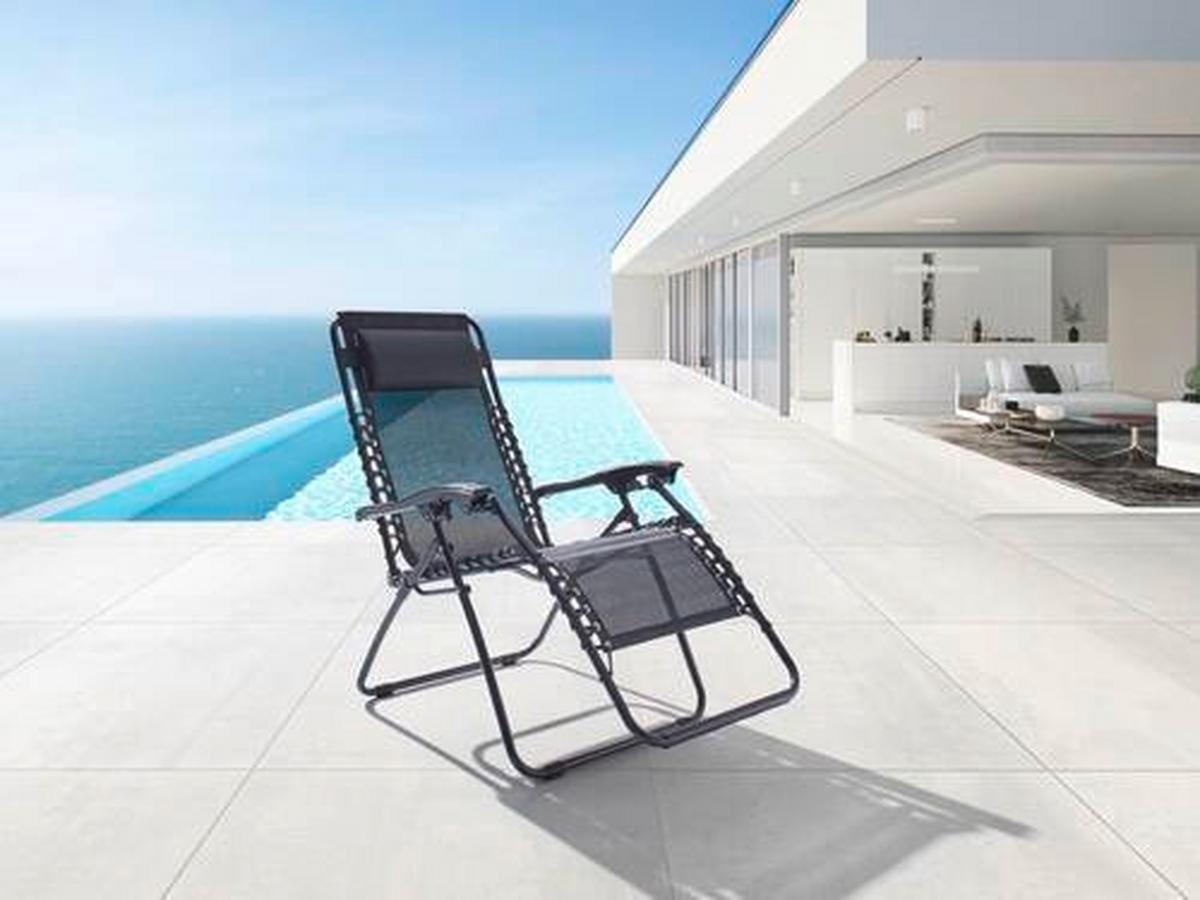 Sonnenliege London in Anthrazit - Anthrazit, Modern, Textil/Metall (65/89/110cm) - Mömax