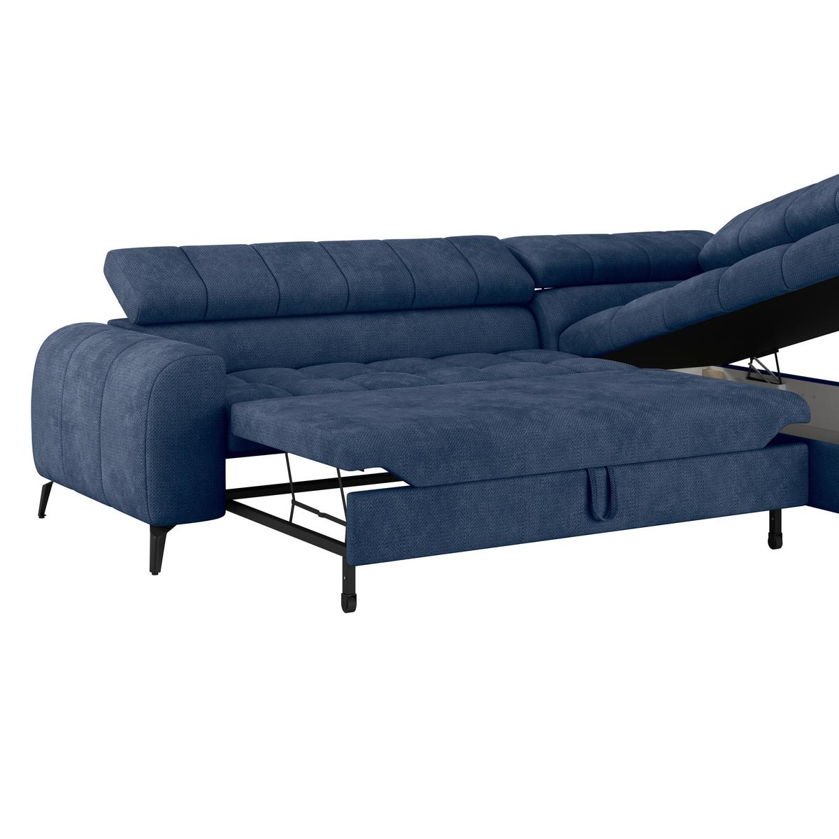Kutna Garnitura Volf - plava/crna, Trend, tekstil/metal (261/203cm)
