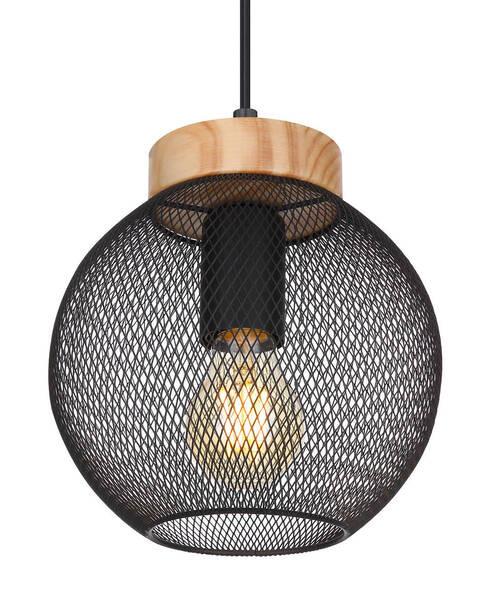 Hängeleuchte Pablo max. 40 Watt - Schwarz/Braun, MODERN, Holz/Metall (20/120cm)