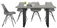 Stol Na Izvlačenje Nils - tamno siva/crna, Modern, drvni materijal/metal (140-180/85/76cm) - Modern Living