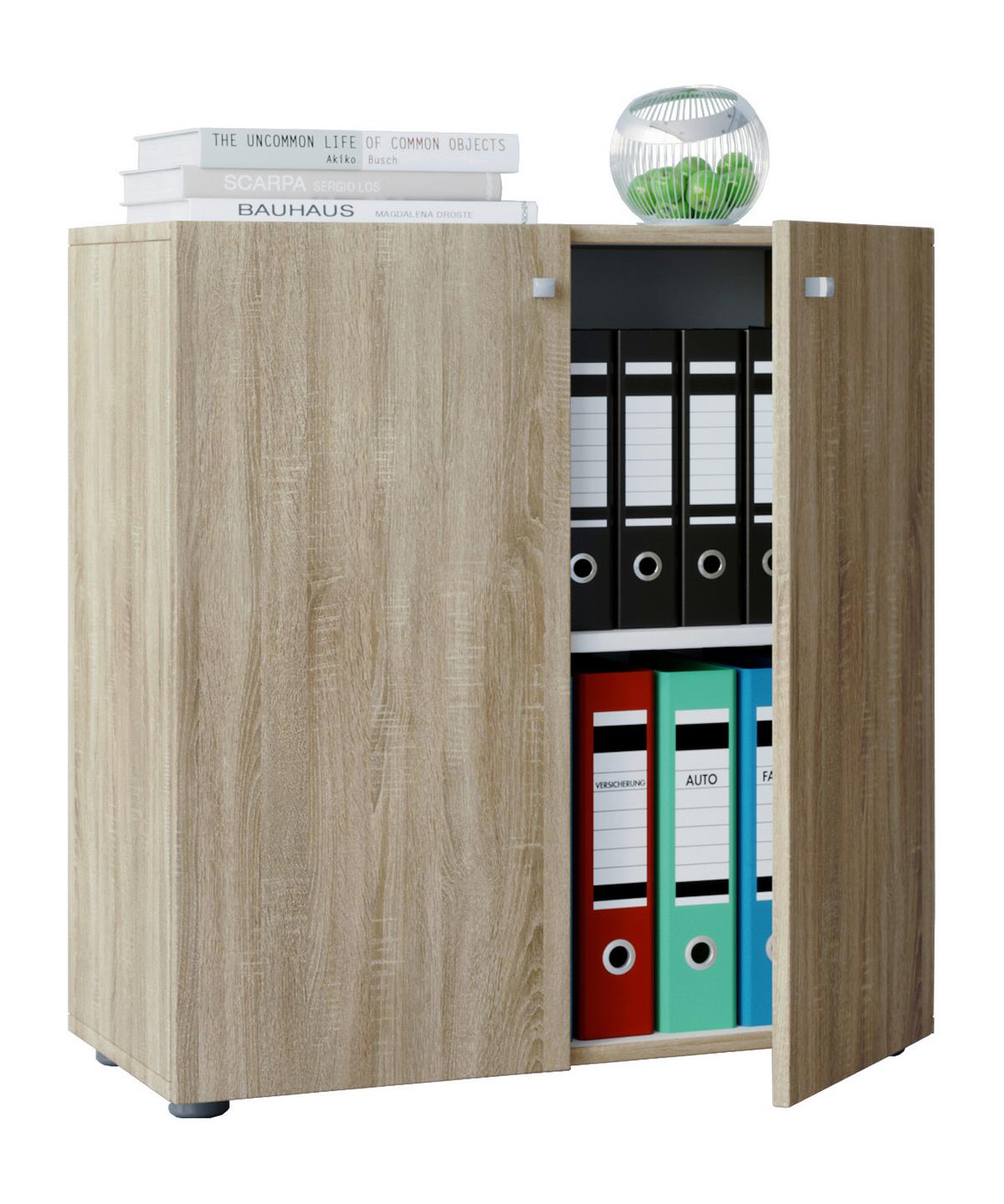 Aktenschrank Vandol Mini ca.70x70x39cm Eichefarben - Eichefarben, Basics, Holzwerkstoff (70/74/39cm) - MID.YOU
