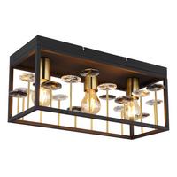 DECKENLEUCHTE 15644D - Klar/Goldfarben, Basics, Glas/Metall (45/18/20cm) - Globo
