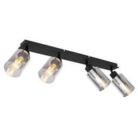 Strahler Hadera in Grau/Schwarz max. 15 Watt - Schwarz/Grau, Glas/Metall (67/9/21,5cm) - Globo