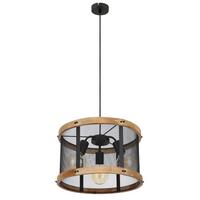 Viseča Svetilka 15661h1 Jeanie - črna/temno rjava, Natur, kovina/les (40/120cm) - Globo