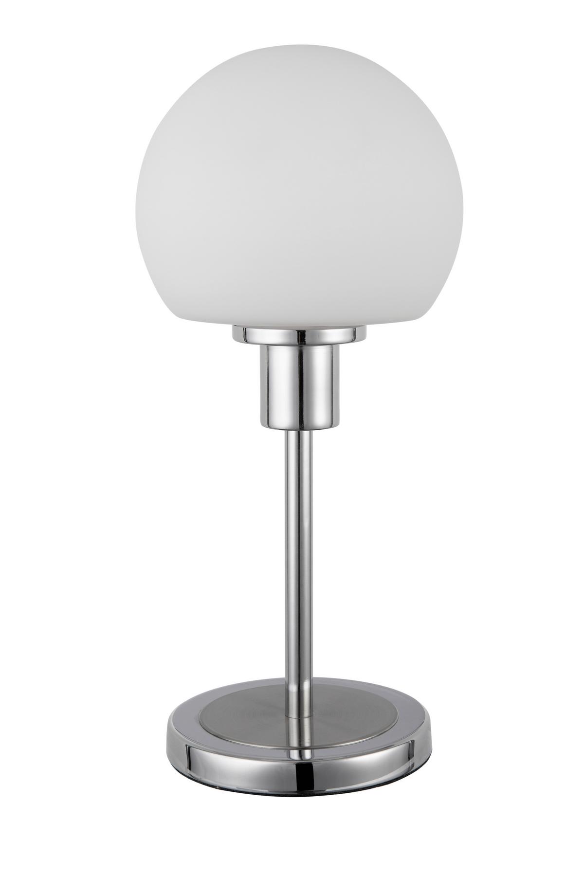 LAMPA STOŁOWA LED LONDON - biały/kolor niklowy, Design, tworzywo sztuczne/metal (15/30,5cm) - Novel