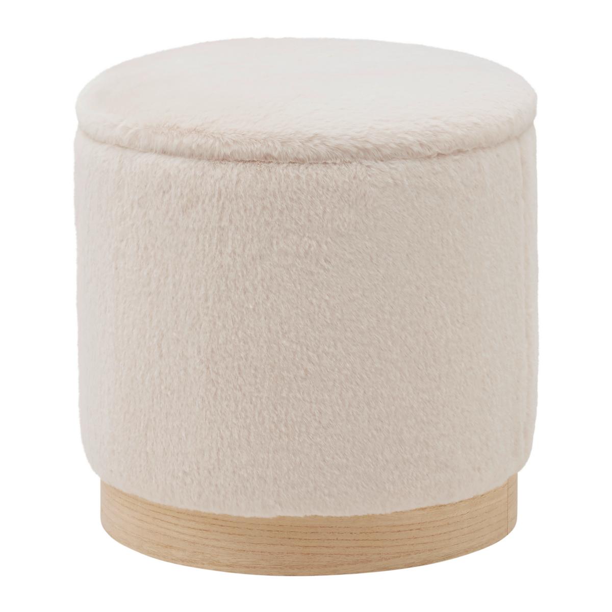 Hocker Pelo mit Stauraum Taupe Kunstfell - Taupe, ROMANTIK / LANDHAUS, Papier/Holzwerkstoff (39/40/39cm) - Premium Living