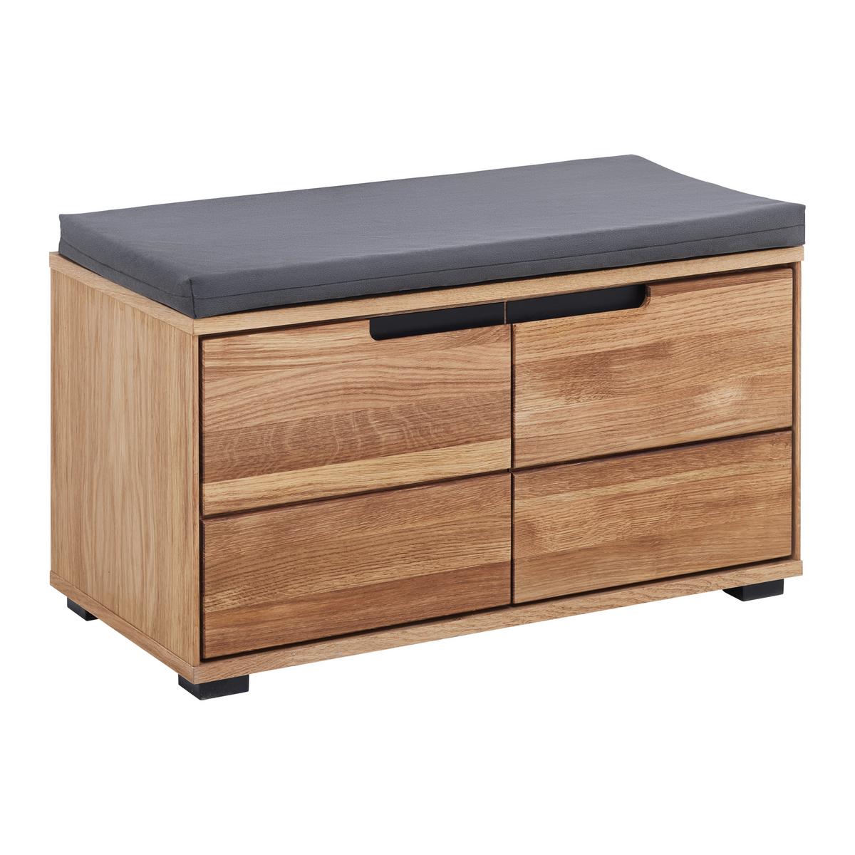 Garderobenbank Lola in Wildeiche - Wildeiche/Schwarz, LIFESTYLE, Holz/Holzwerkstoff (80/47/40cm) - ecoTree