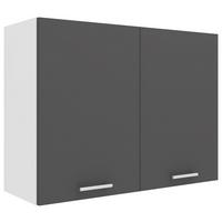 Kuhinjska Zgornja Omarica Esilo, Siva, Bela - bela/barve aluminija, Konvencionalno, kovina/leseni material (80/60/31cm) - MID.YOU