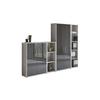 Aktenschrank Office Edition Sw Set 4 Grau - Anthrazit Hochglanz/Grau, MODERN, Holzwerkstoff (257/186/33cm) - MID.YOU