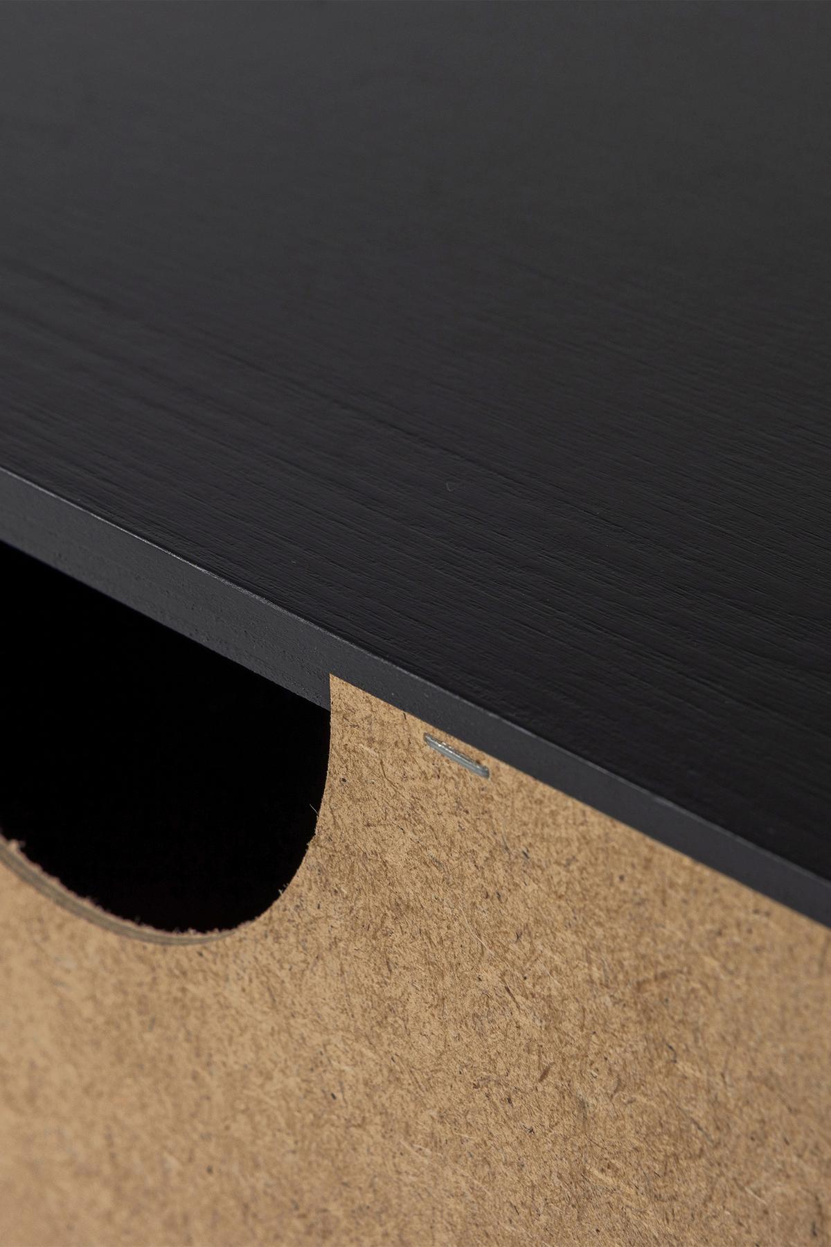 Kommode Gunnar Schwarz B: 94 cm - Schwarz, Design, Holz/Metall (94/93/52cm) - Livetastic