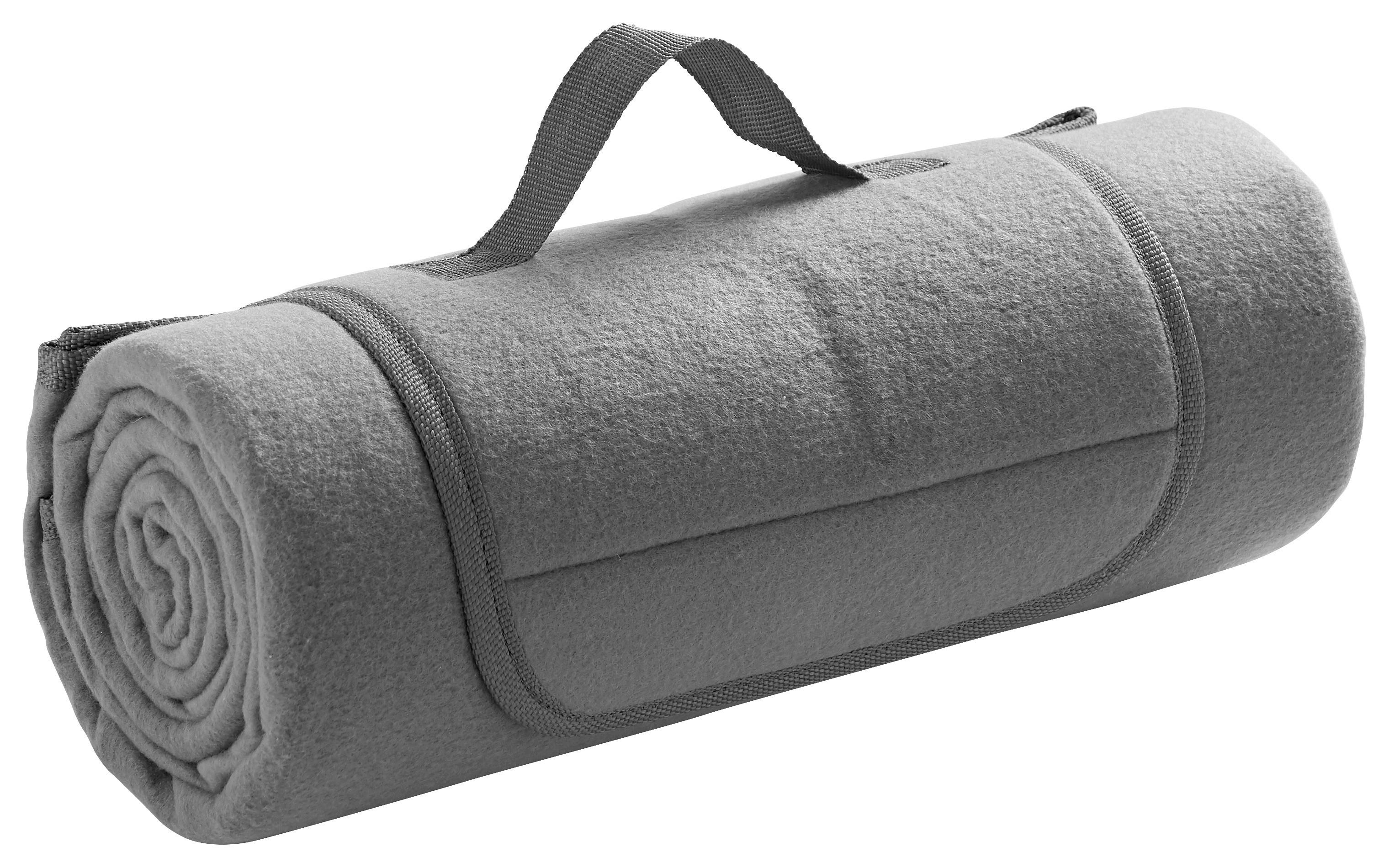 Picknickdecke Uni in Grau ca. 125x150cm - Dunkelgrau, Textil (125/150cm) - Modern Living