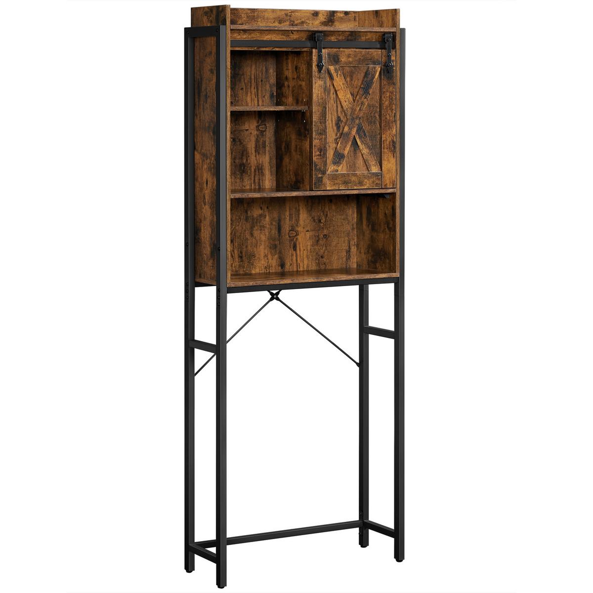 WASCHMASCHINENSCHRANK BTS003B01 - Schwarz/Braun, Trend, Holzwerkstoff/Kunststoff (64/171/24cm) - MID.YOU