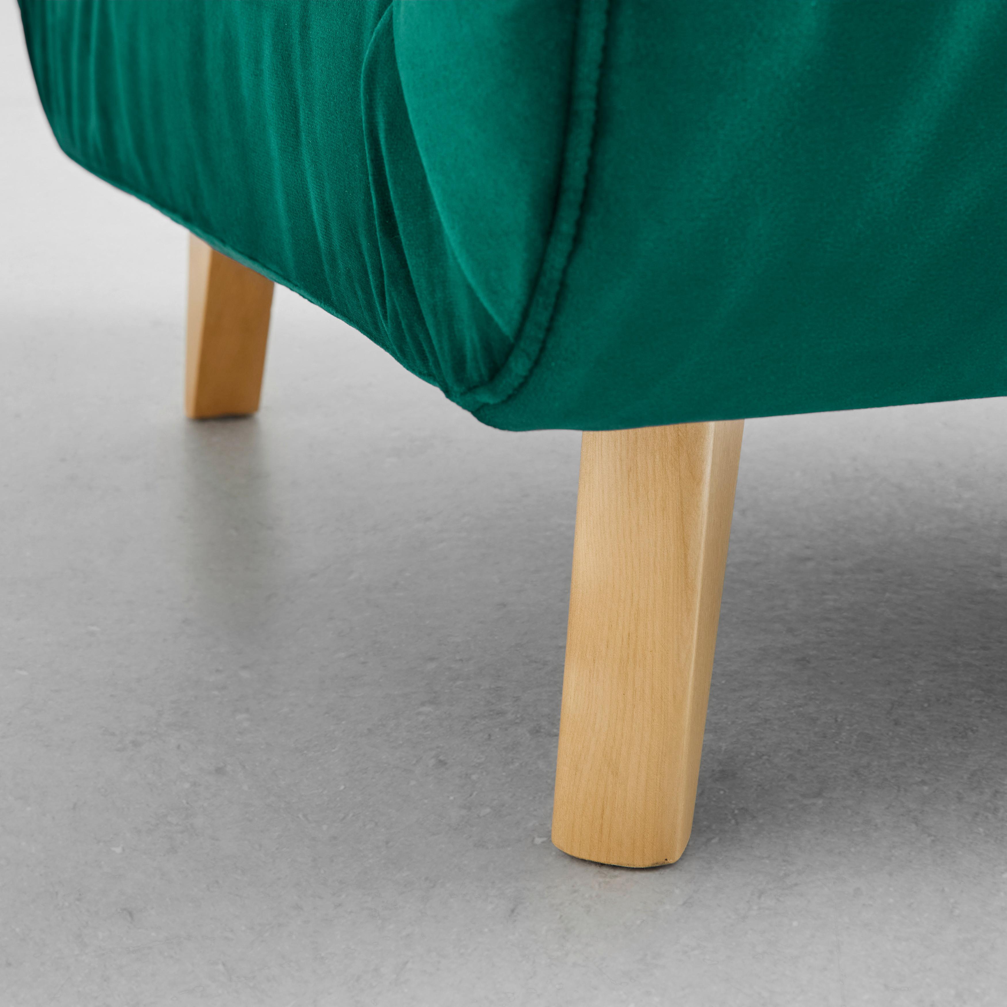 BÄDDFÅTÖLJ LEVIN - grön/naturfärgad, Modern, trä/textil (103/94/82cm) - Bessagi Home