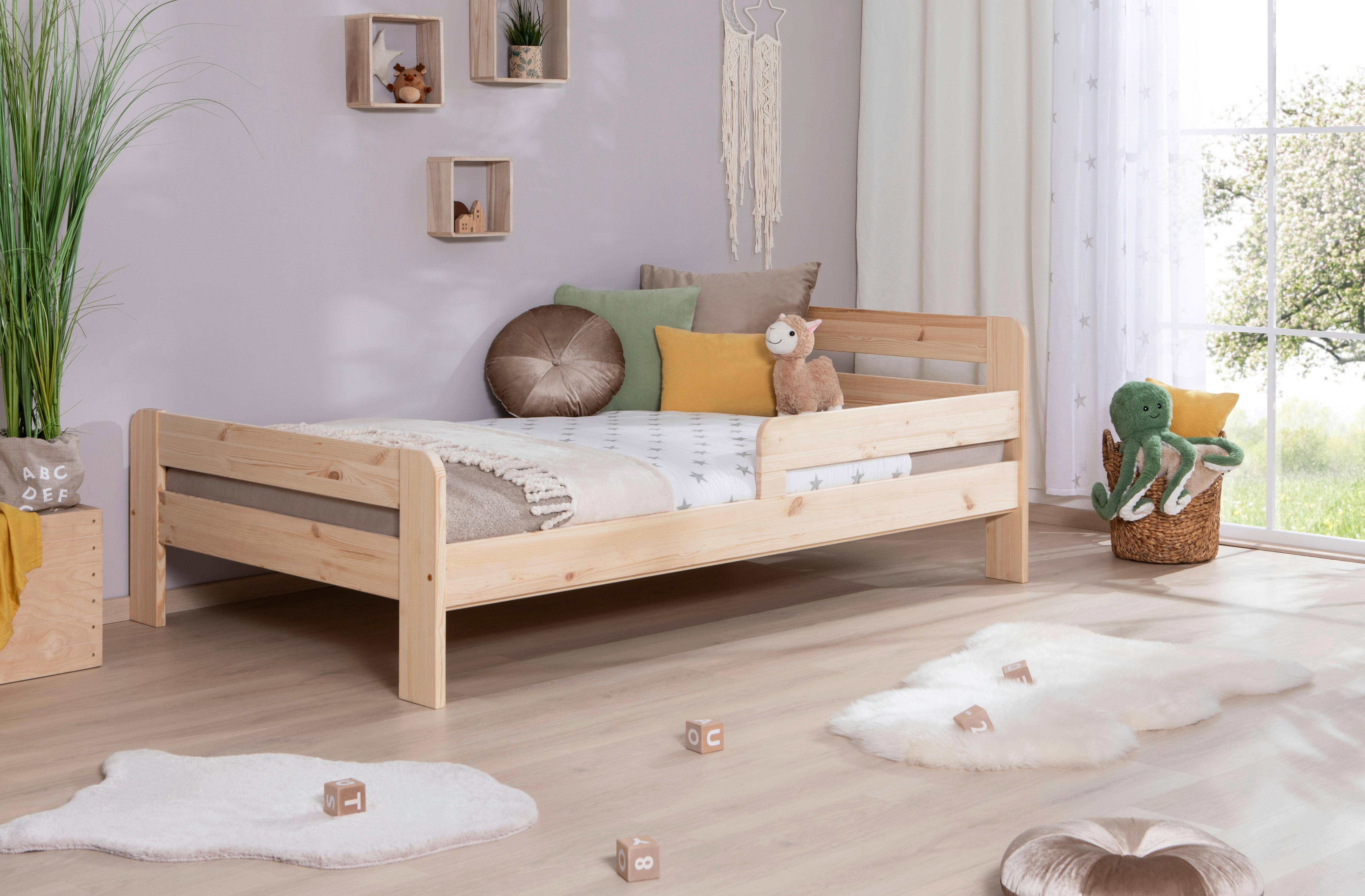 Bett Bennet mit Rausfallschutz ca. 120x200 cm Kiefer Natur - Naturfarben, MODERN, Holz (120/200cm) - MID.YOU