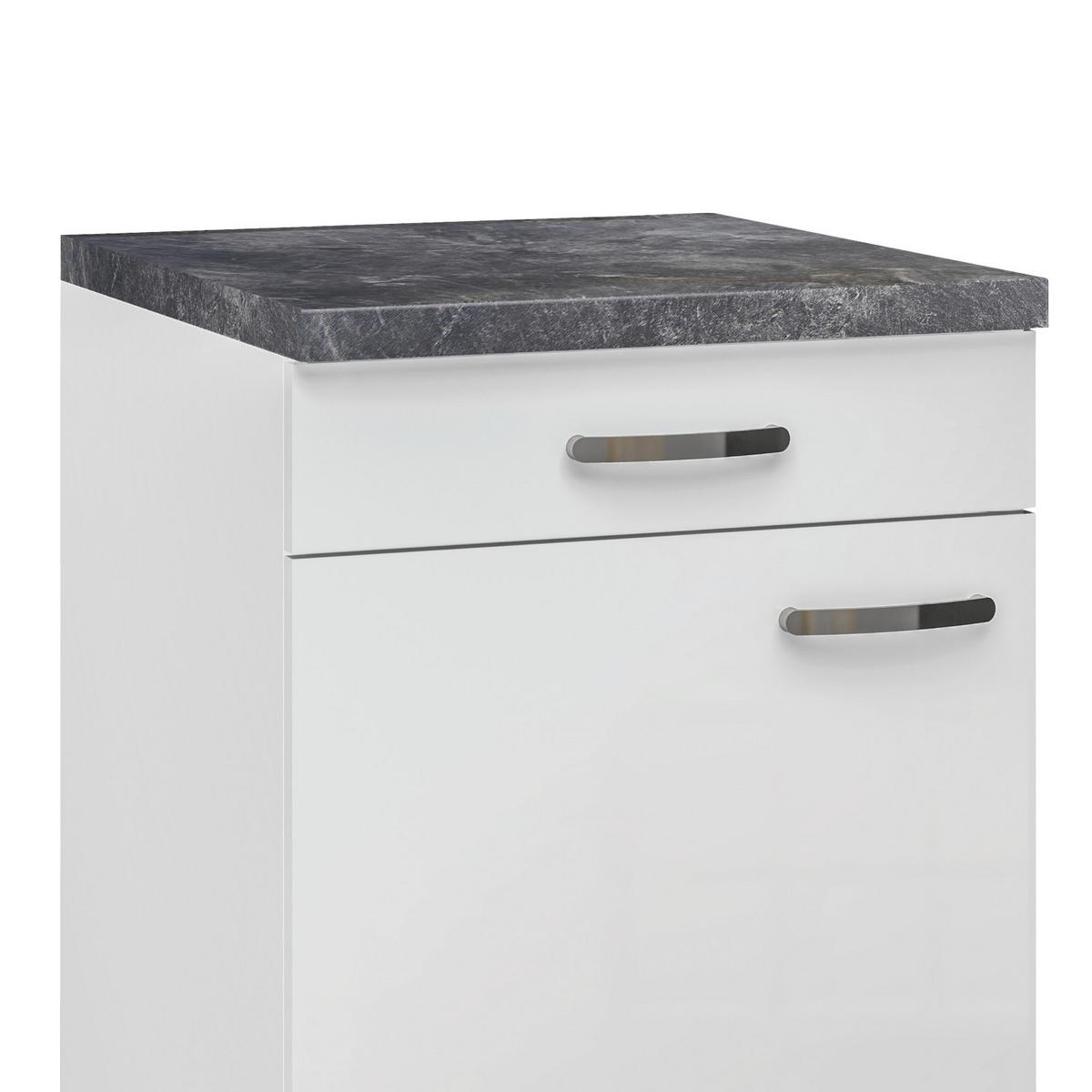 Kuhinjska Spodnja Omarica Alba, Bela, Š. 60 Cm - barve nerjavečega jekla/bela, Moderno, kovina/leseni material (60/86/60cm) - FlexWell