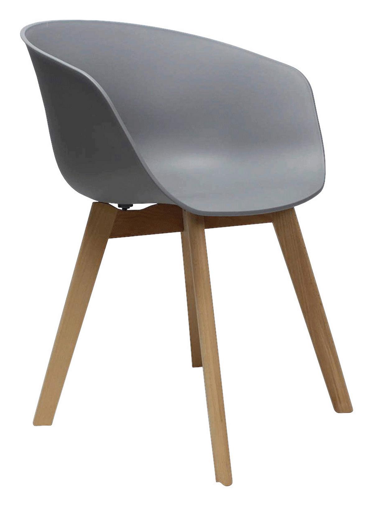 ARMLEHNSTUHL-SET NOAN - Naturfarben/Grau, MODERN, Holz/Kunststoff (60/78,5/44cm) - MID.YOU
