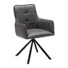 STOL MED ARMSTÖD VINCENT - grå/svart, Modern, metall/läder (58/87/63cm) - Premium Living