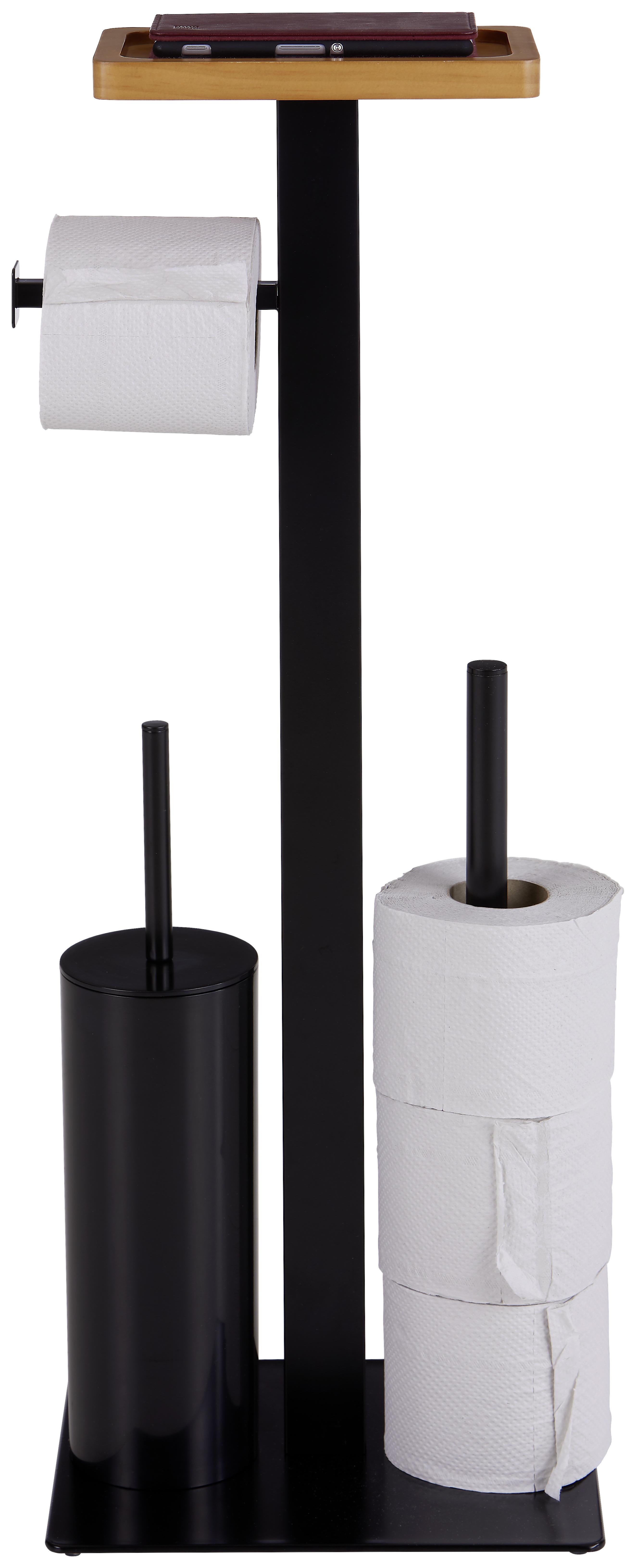 Wc Garnitura S Ščetko Carlotto, Črna - črna, Konvencionalno, kovina/umetna masa (25/73/20cm) - Homezone