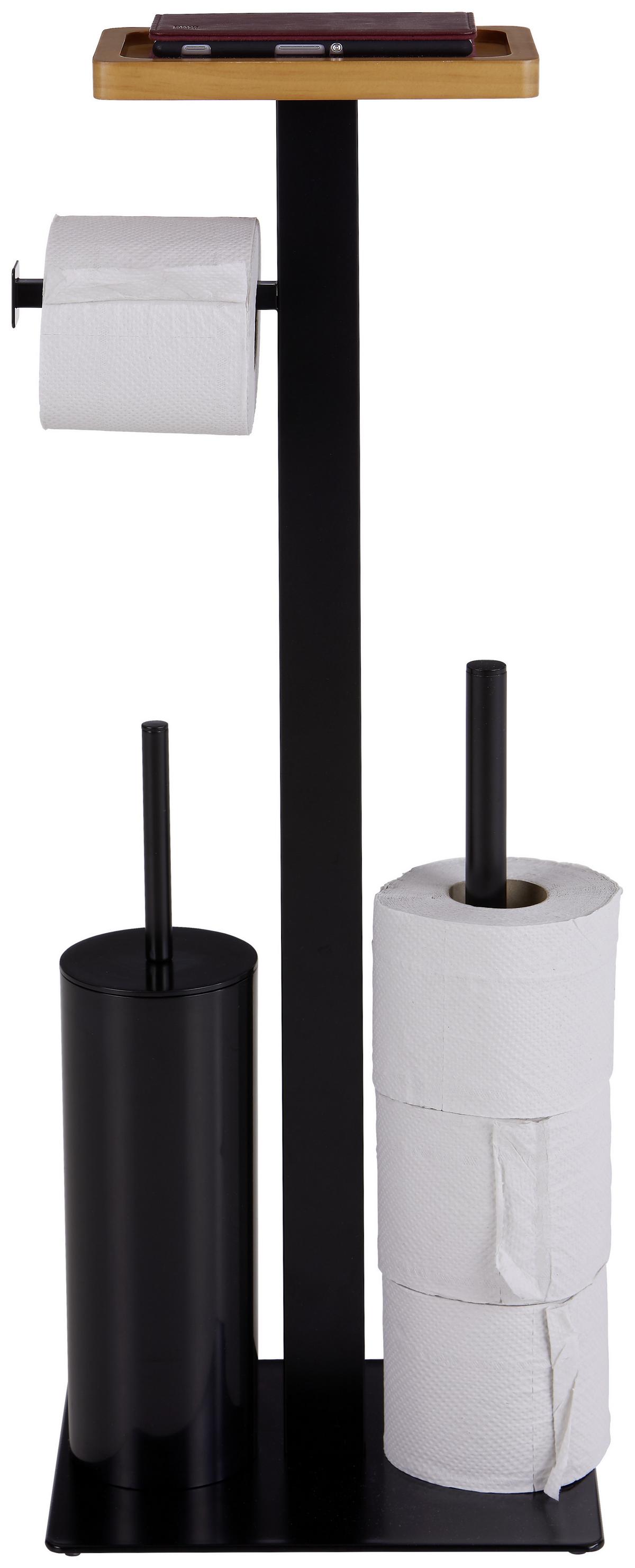 Wc Garnitura S Ščetko Carlotto, Črna - črna, Konvencionalno, kovina/umetna masa (25/73/20cm) - Homezone