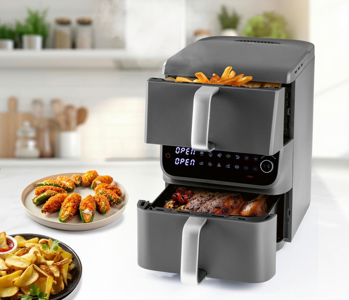 Heißluftfritteuse Gourmetmaxx Schwarz - Anthrazit, MODERN, Kunststoff/Metall (43/28,4/40cm)