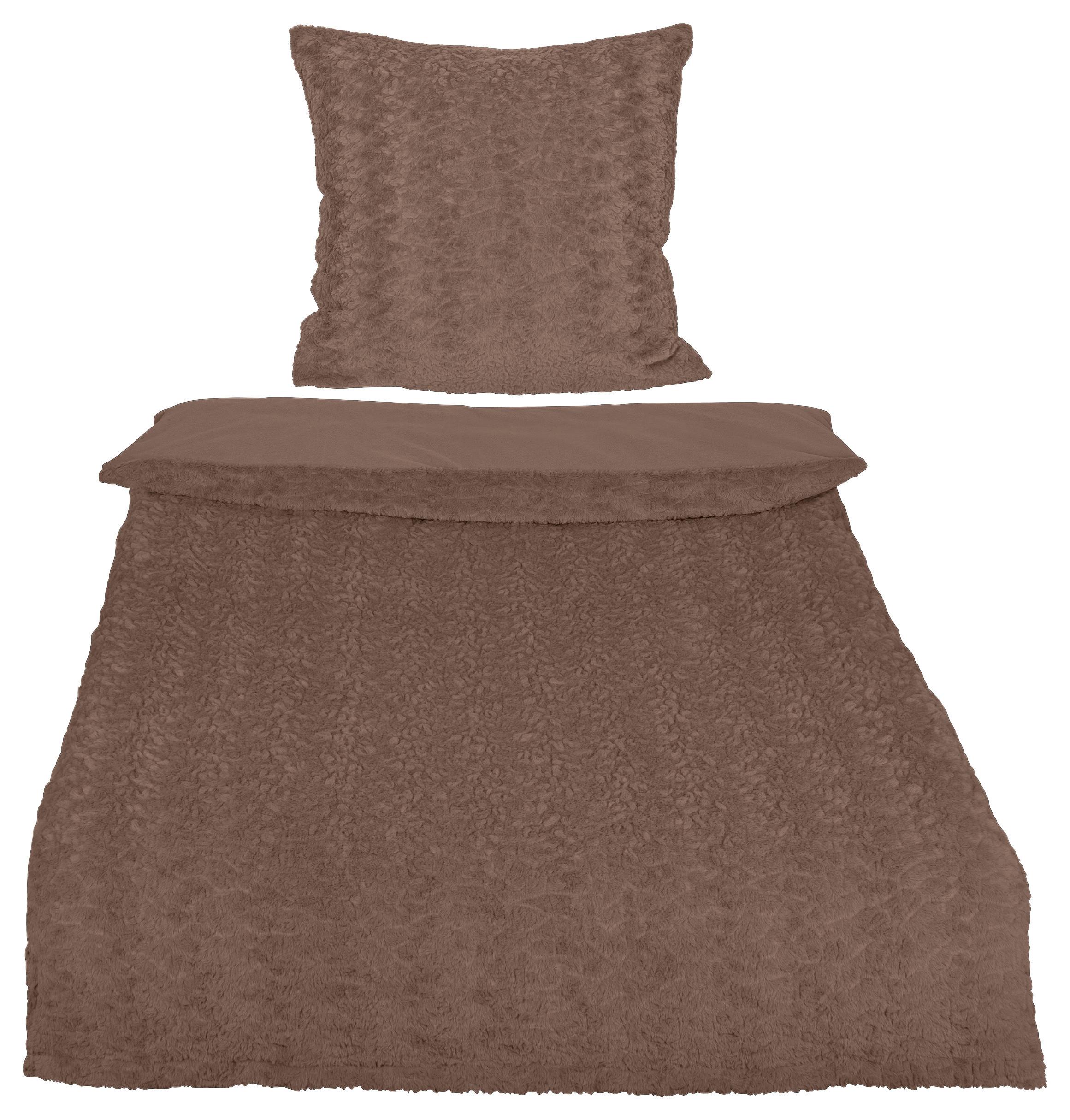 Ágyneműhuzat-garnitúra Rabbit Brushed - világosbarna, műanyag (140/200cm) - Modern Living