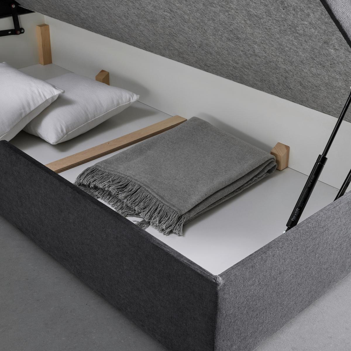 Boxspringbett Maja ca. 180x200 cm Grau mit Topper - Schwarz/Grau, Modern, Holz/Kunststoff (180/200cm) - Bessagi Home