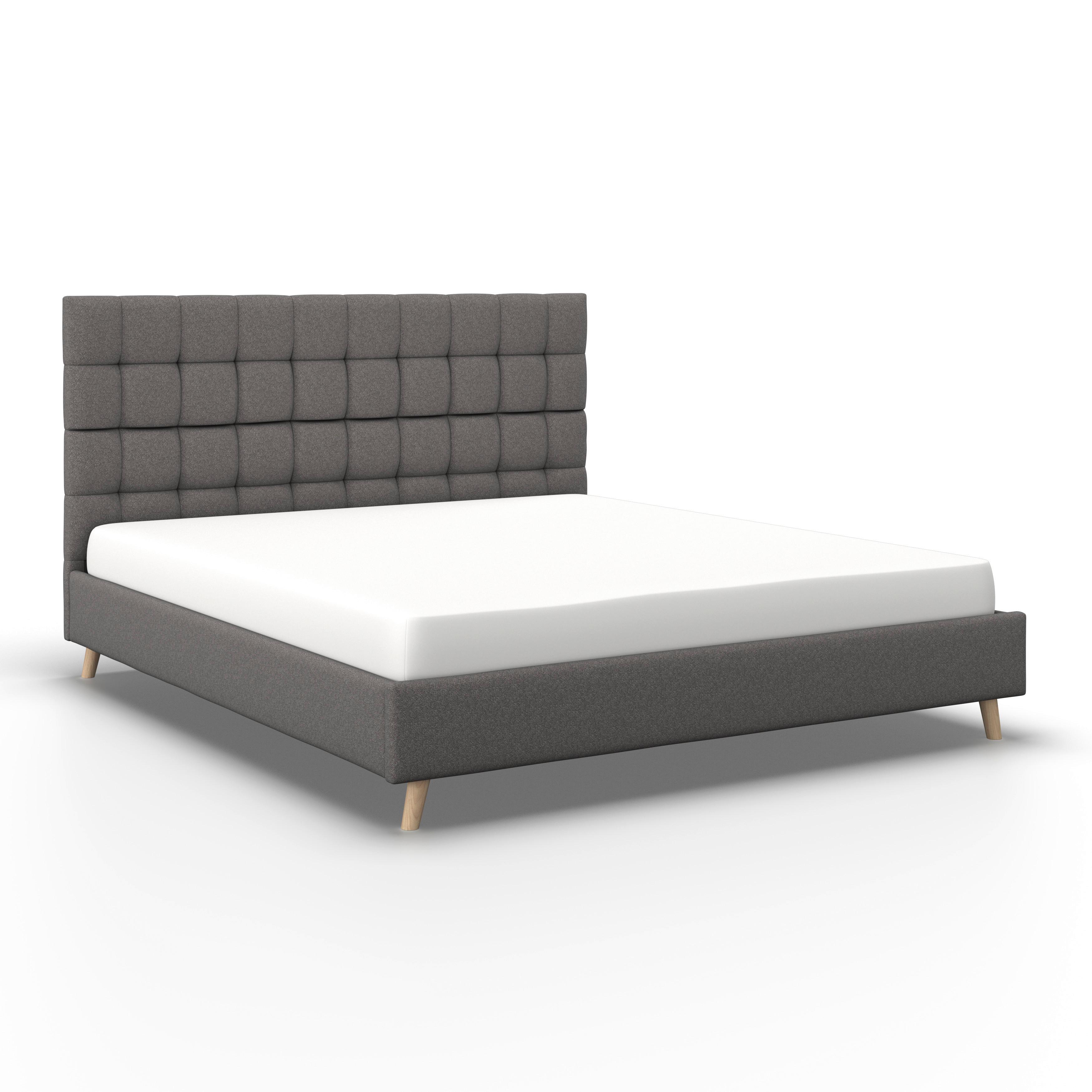 Polsterbett Cesaro ca. 180x200 cm Grau - Naturfarben/Grau, MODERN, Holz/Textil (180/200cm) - Bessagi Home