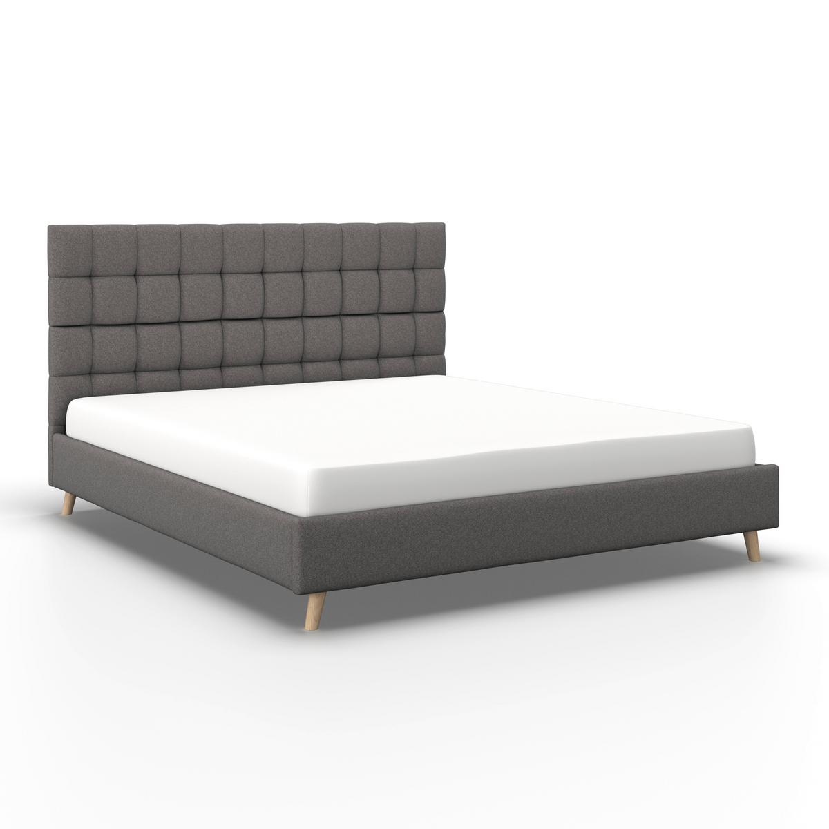 Polsterbett Cesaro ca. 180x200 cm Grau - Naturfarben/Grau, MODERN, Holz/Textil (180/200cm) - Bessagi Home