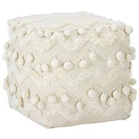 Pouf POMPOM Pompom in Creme ca. 45x45x45cm - Creme, ROMANTIK / LANDHAUS, Textil (45/45/45cm) - Zandiara