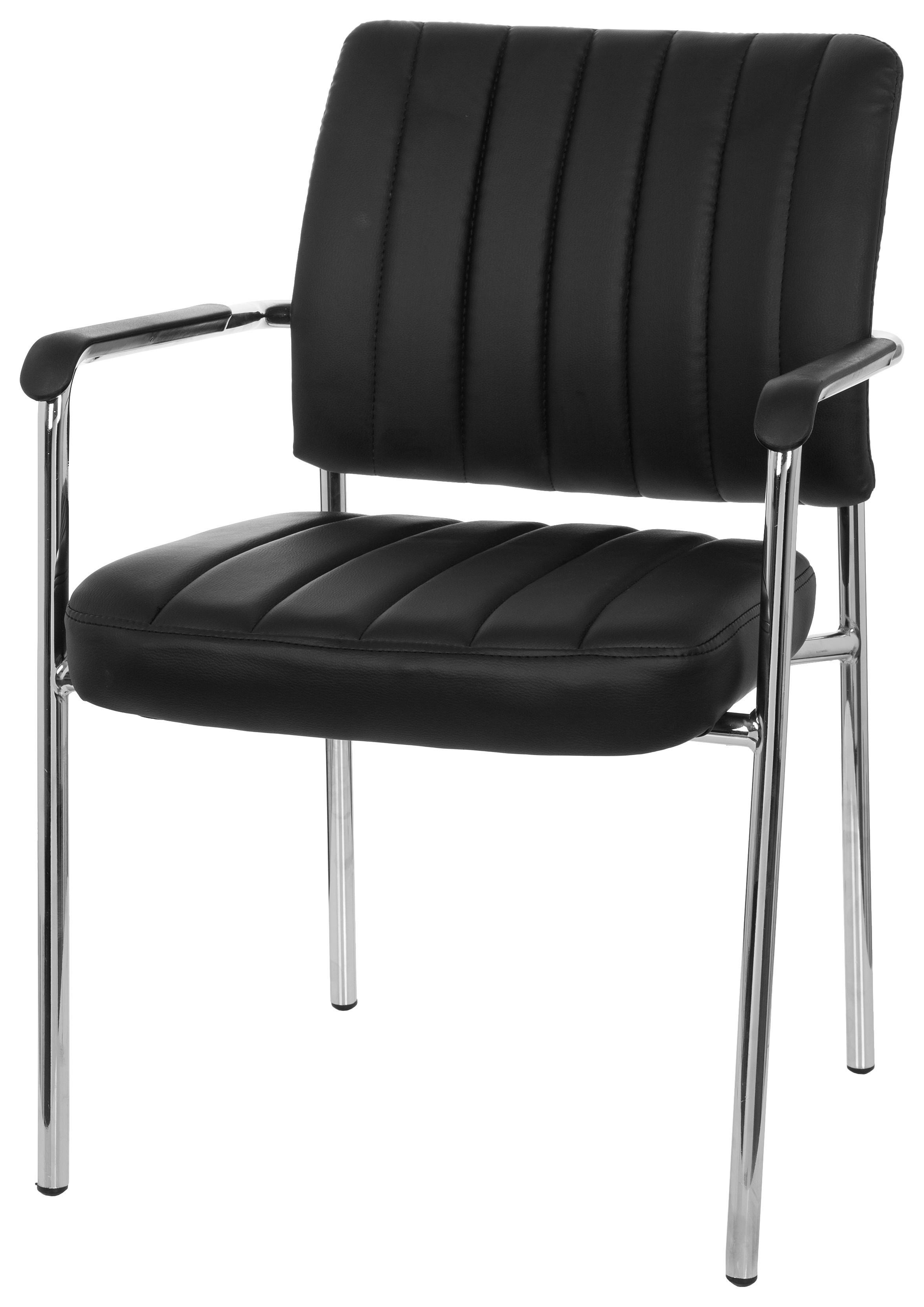Konferenčni Stol Somos V, Črna - barve kroma/črna, Moderno, kovina/tekstil (57/81/55cm) - MID.YOU