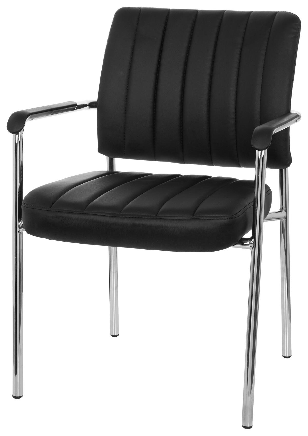 Konferenčni Stol Somos V, Črna - barve kroma/črna, Moderno, kovina/tekstil (57/81/55cm) - MID.YOU