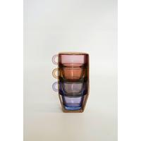 Set Kozarcev Za Espreso Ria - lila/svetlo rjava, Konvencionalno, steklo (8/6.5cm)