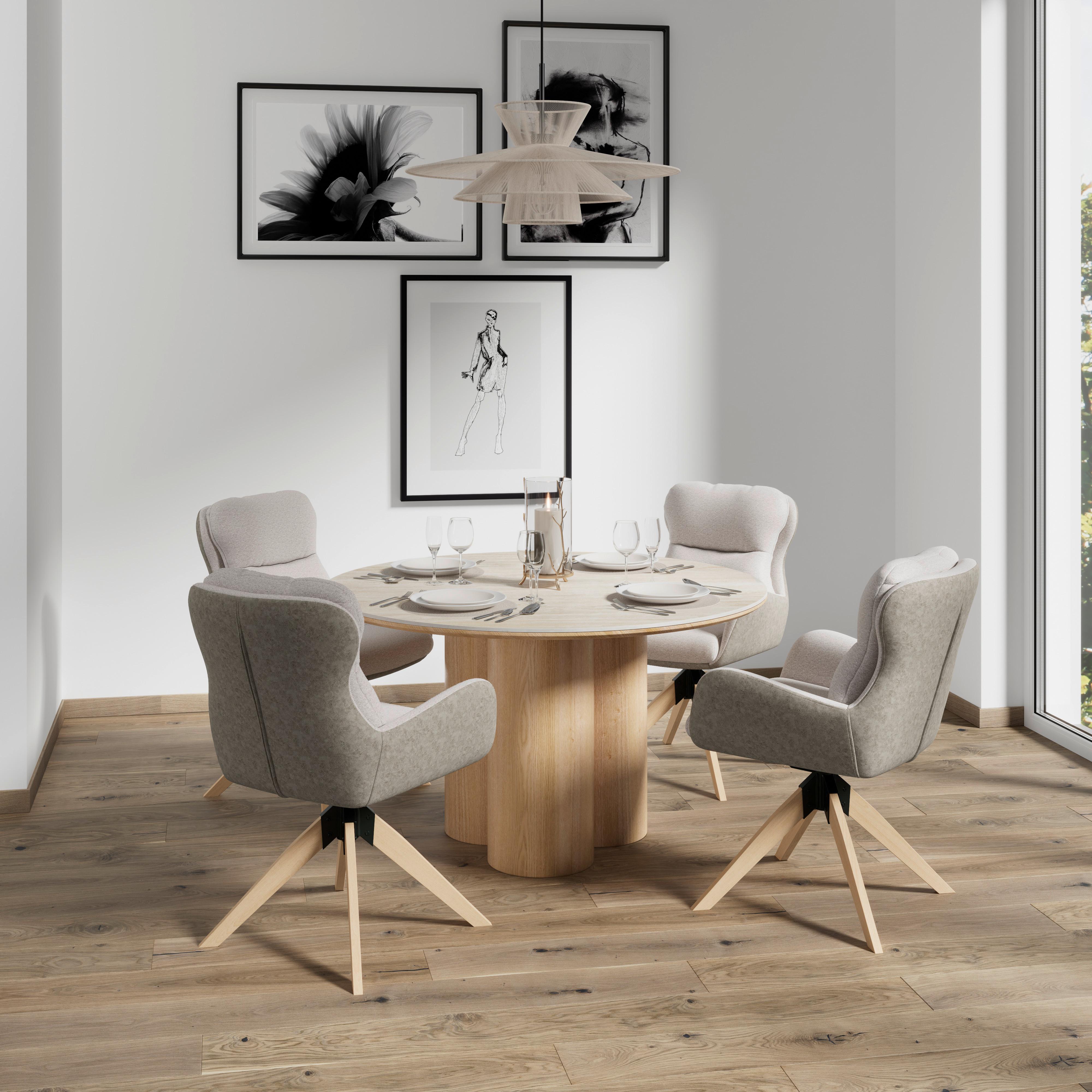 MATBORD KIANO - cremefärgad/naturfärgad, Modern, trämaterial/trä (130/75cm) - Bessagi Home