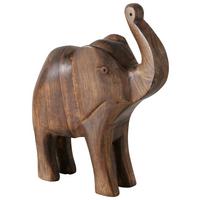Dekoelefant Nolani II Dunkelbraun - Dunkelbraun, KONVENTIONELL, Holz (20/24,5/5,5cm) - Mömax