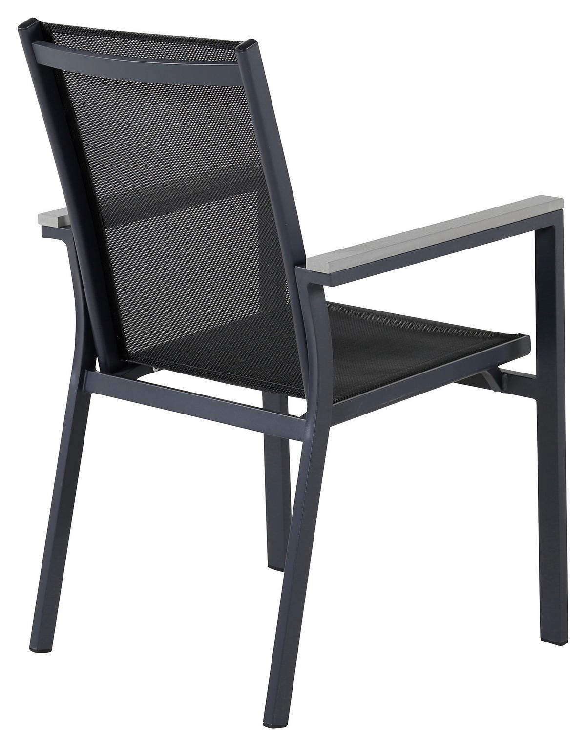 GARTENSTUHL-SET PARMA - Schwarz, KONVENTIONELL, Textil/Metall (57/90/59cm) - Gardenson