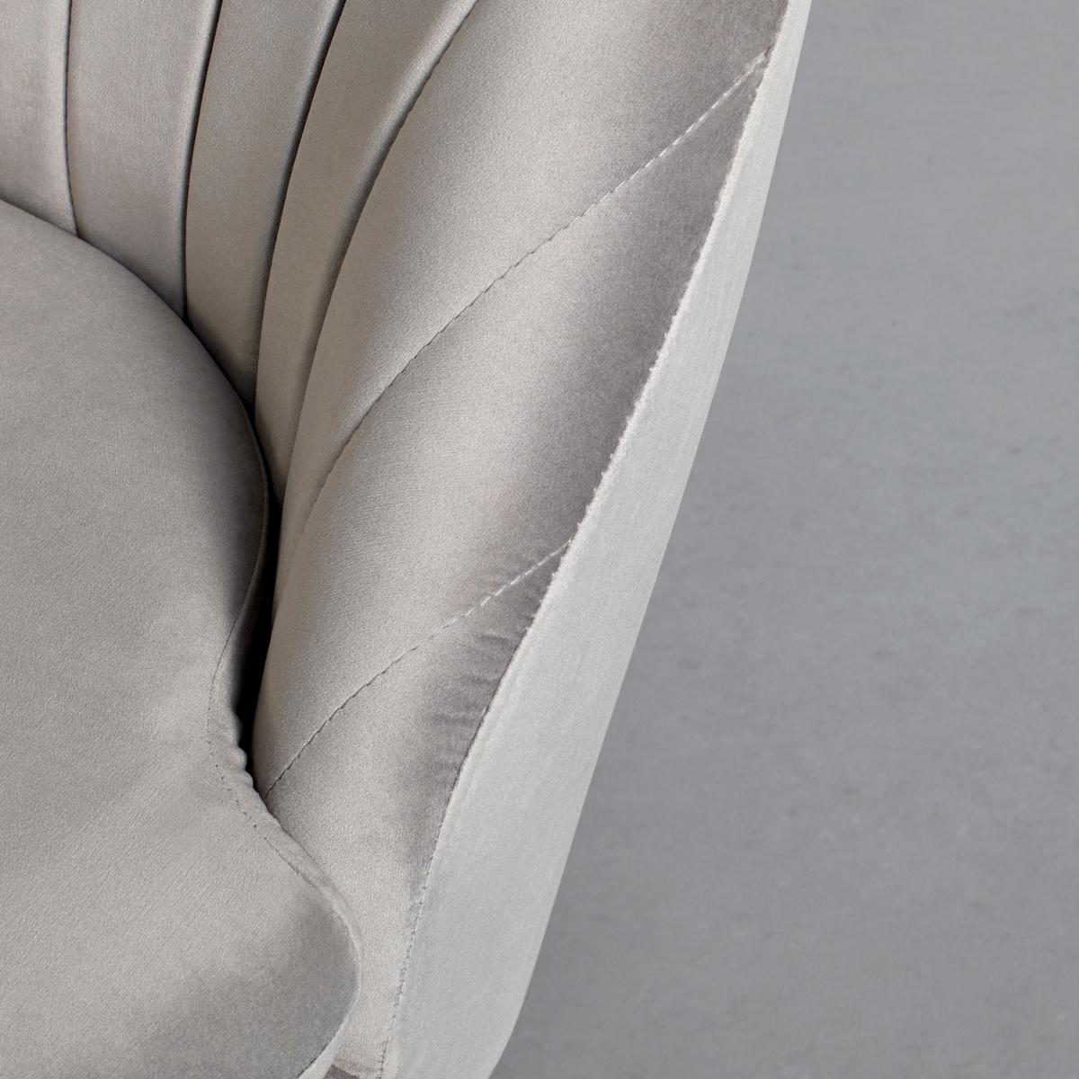 Sofa Luigi Hellgrau Samt - Hellgrau/Schwarz, MODERN, Holz/Textil (146/85/82cm) - Bessagi Home