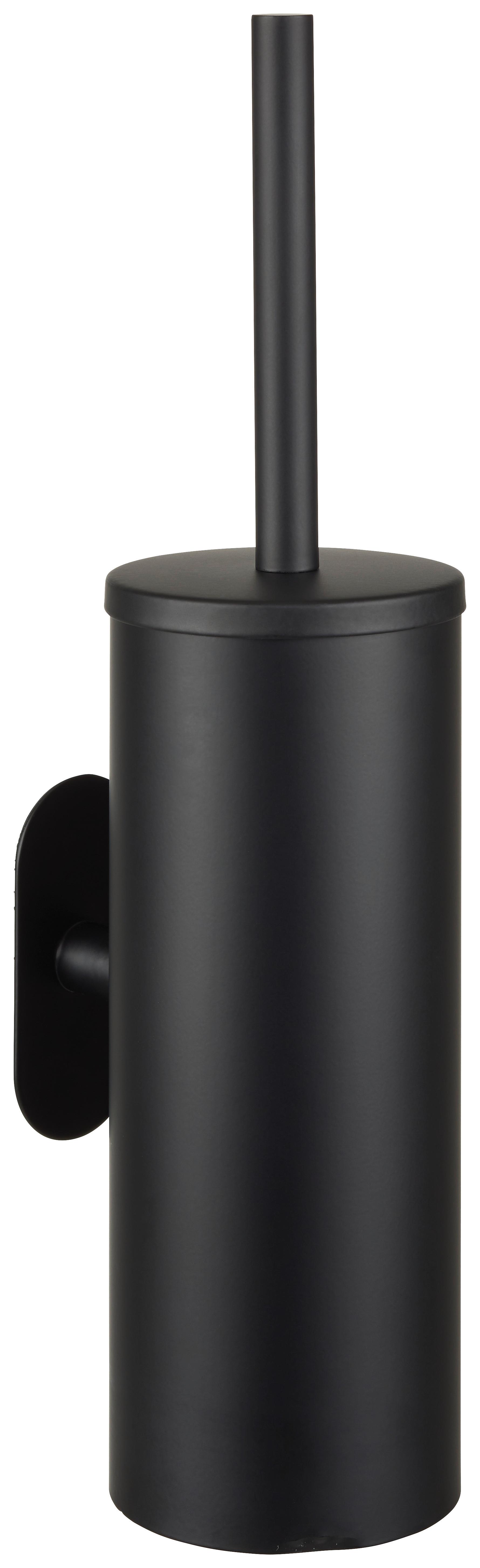 WC-Bürstengarnitur aus Metall in Schwarz - Schwarz, MODERN, Metall (9/39/12,5cm) - Modern Living