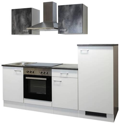 Kuhinjski Blok Z Aparati Lucca, Bela - bela/barve aluminija, Moderno, umetna masa/leseni material (220cm) - FlexWell