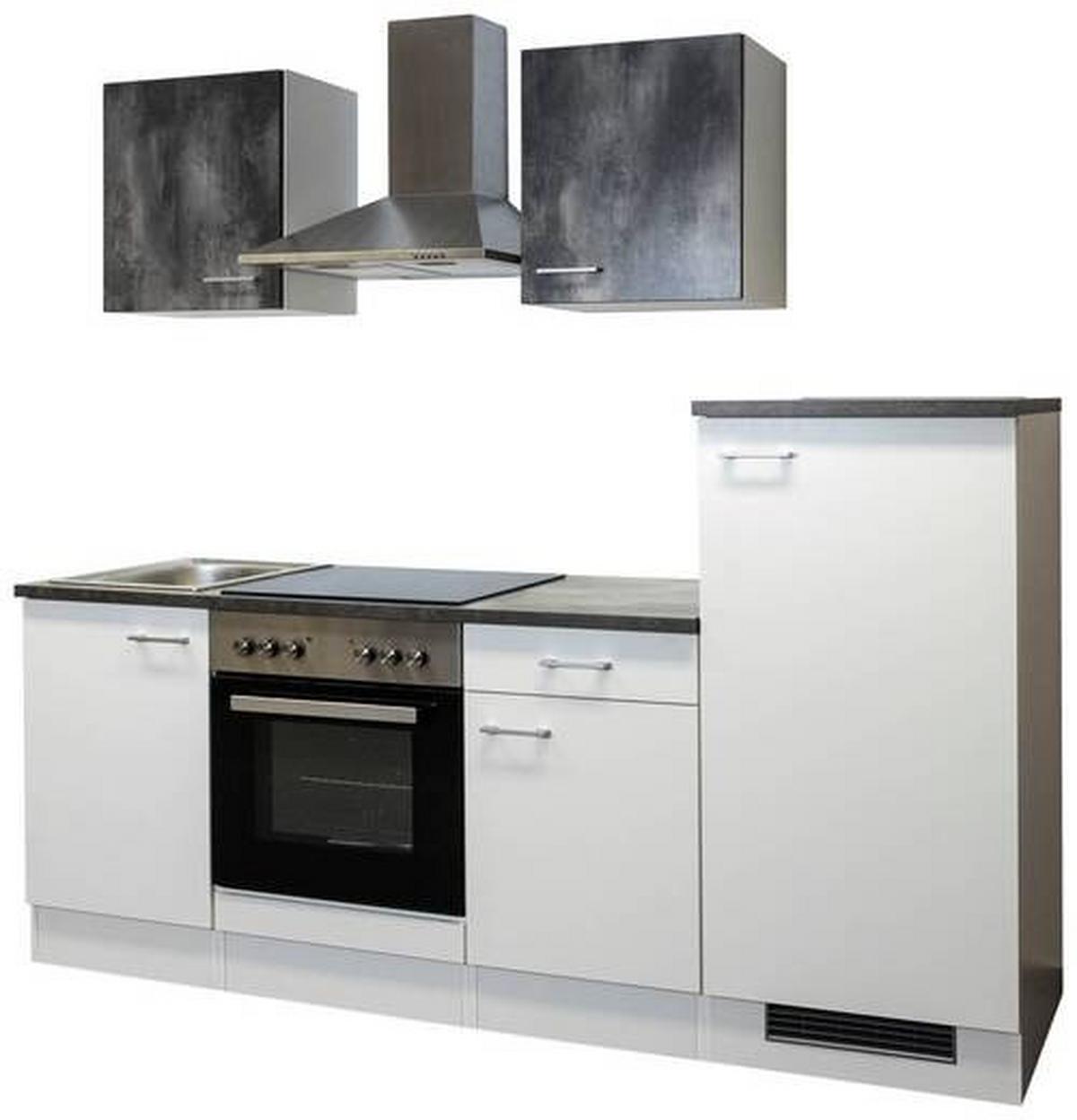 Kuhinjski Blok Z Aparati Lucca, Bela - bela/barve aluminija, Moderno, umetna masa/leseni material (220cm) - FlexWell
