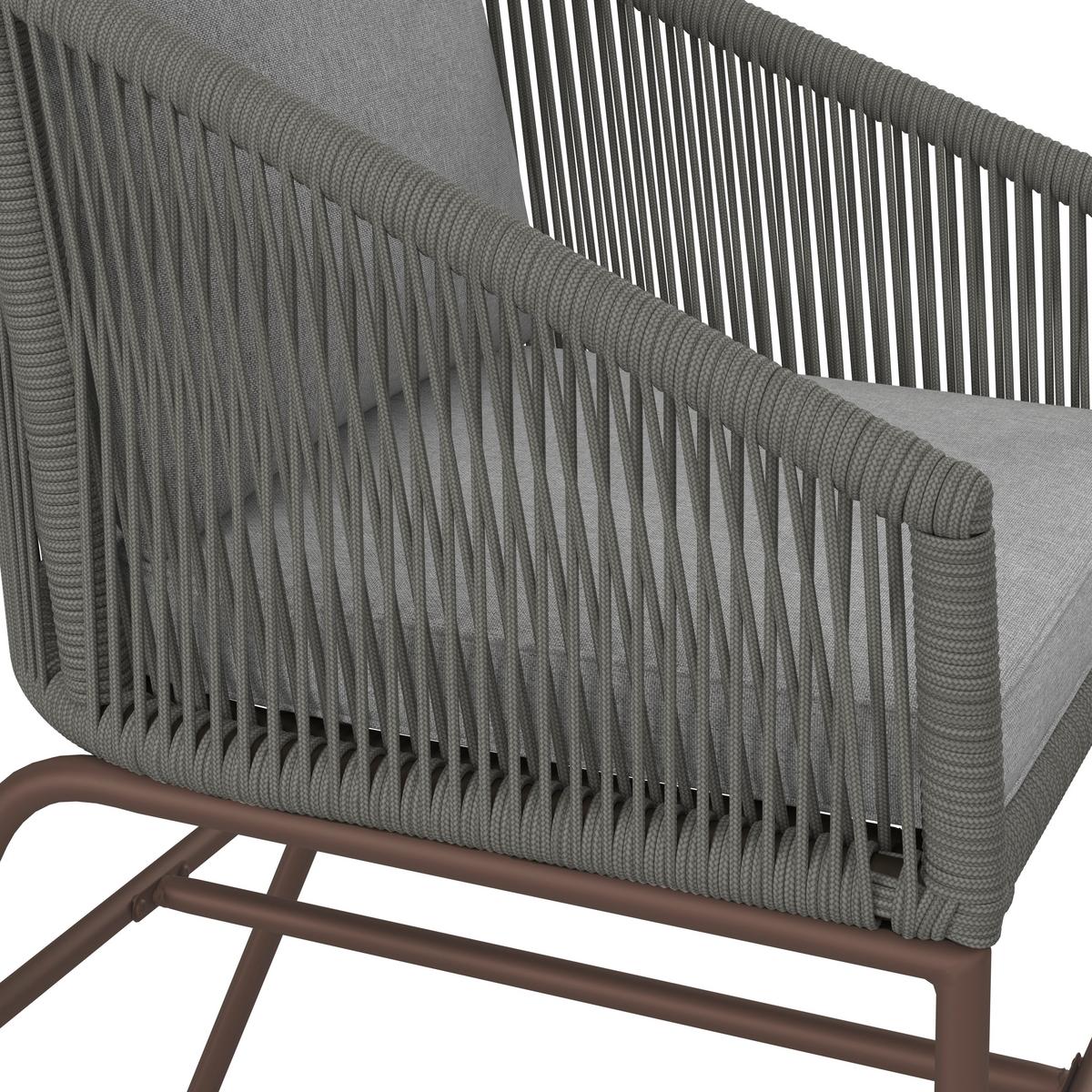 GARTENGARNITUR GIOVANNA - Braun/Grau, Modern, Holz/Textil (100/74cm) - Bessagi Garden