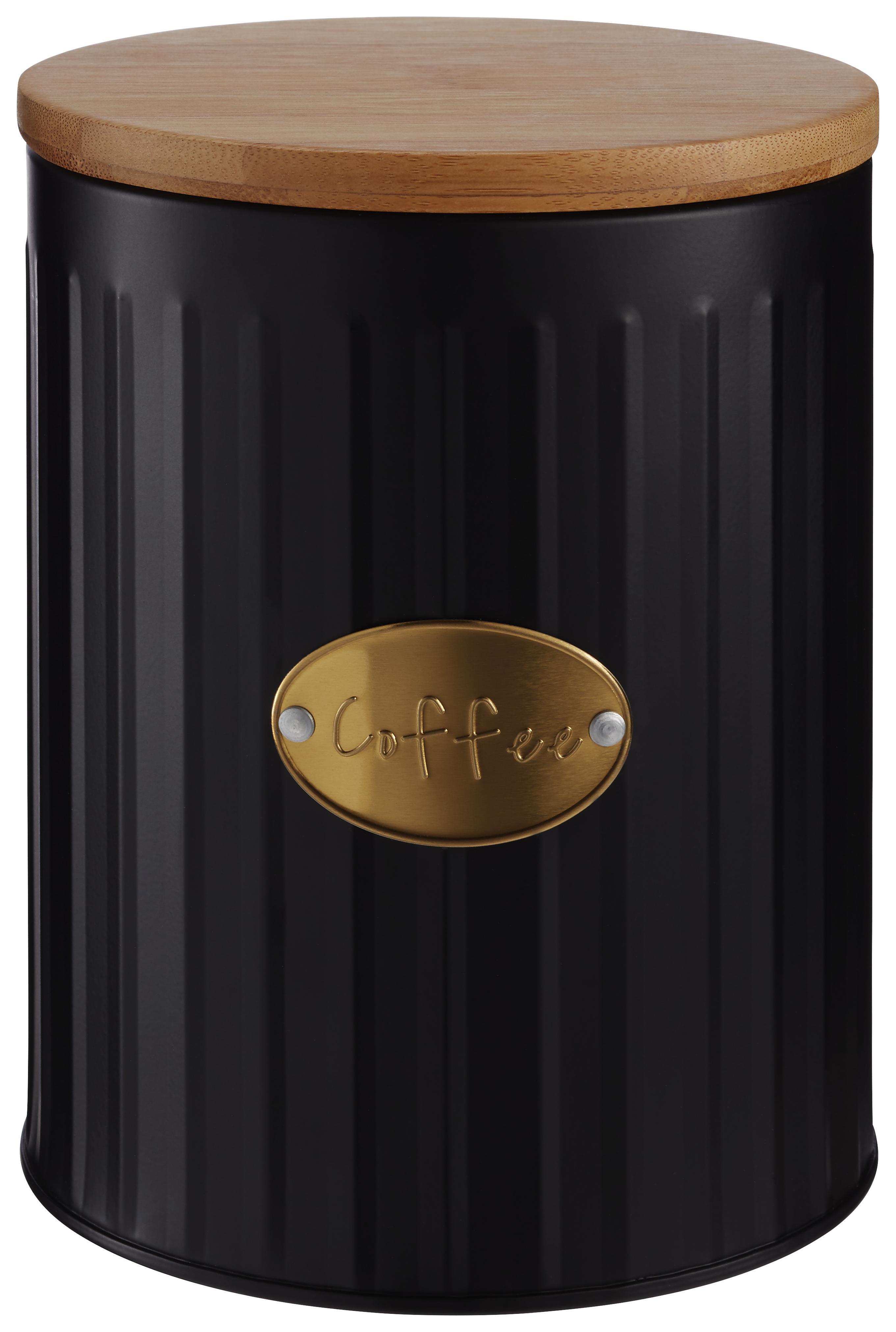 Vorratsdose Industry Ø ca. 13,5cm - Schwarz/Naturfarben, MODERN, Holz/Metall (13,5/17,5cm)