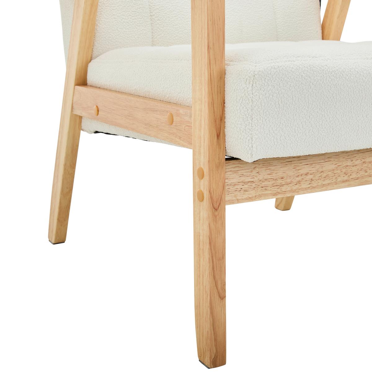 FOTEL NOELLE - kolor naturalny/biały, Trend, tkanina/drewno (64/77,5/67cm) - P & B